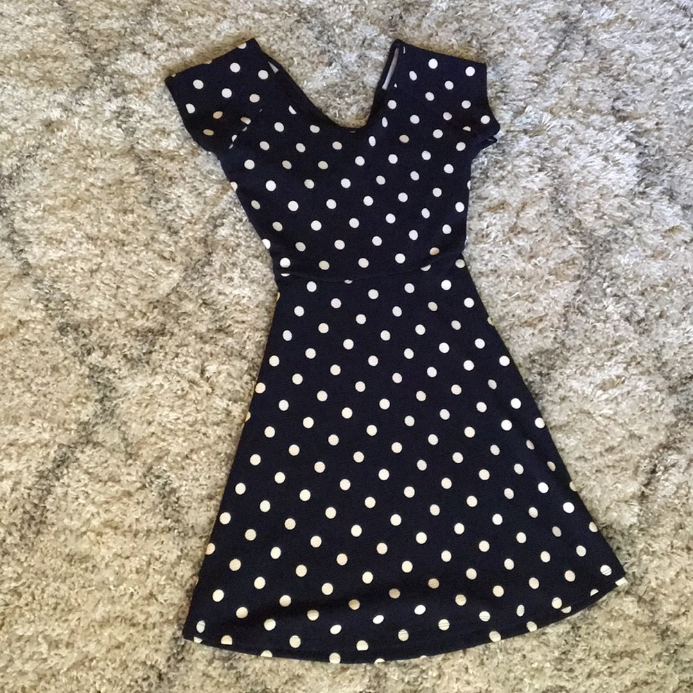 Polka Dot dress with an open cross-back
